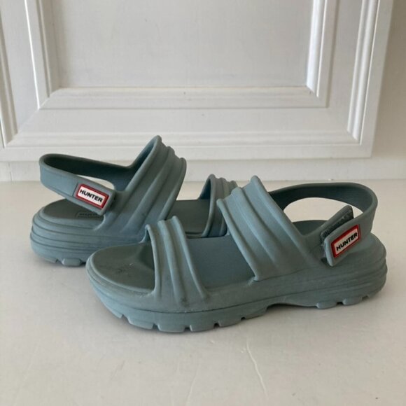 Hunter Bloom Algae Green Foam Strappy Sandals Sz 6 - Picture 1 of 8